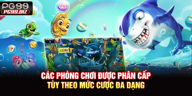 Các phòng chơi được phân cấp tùy theo mức cược đa dạng
